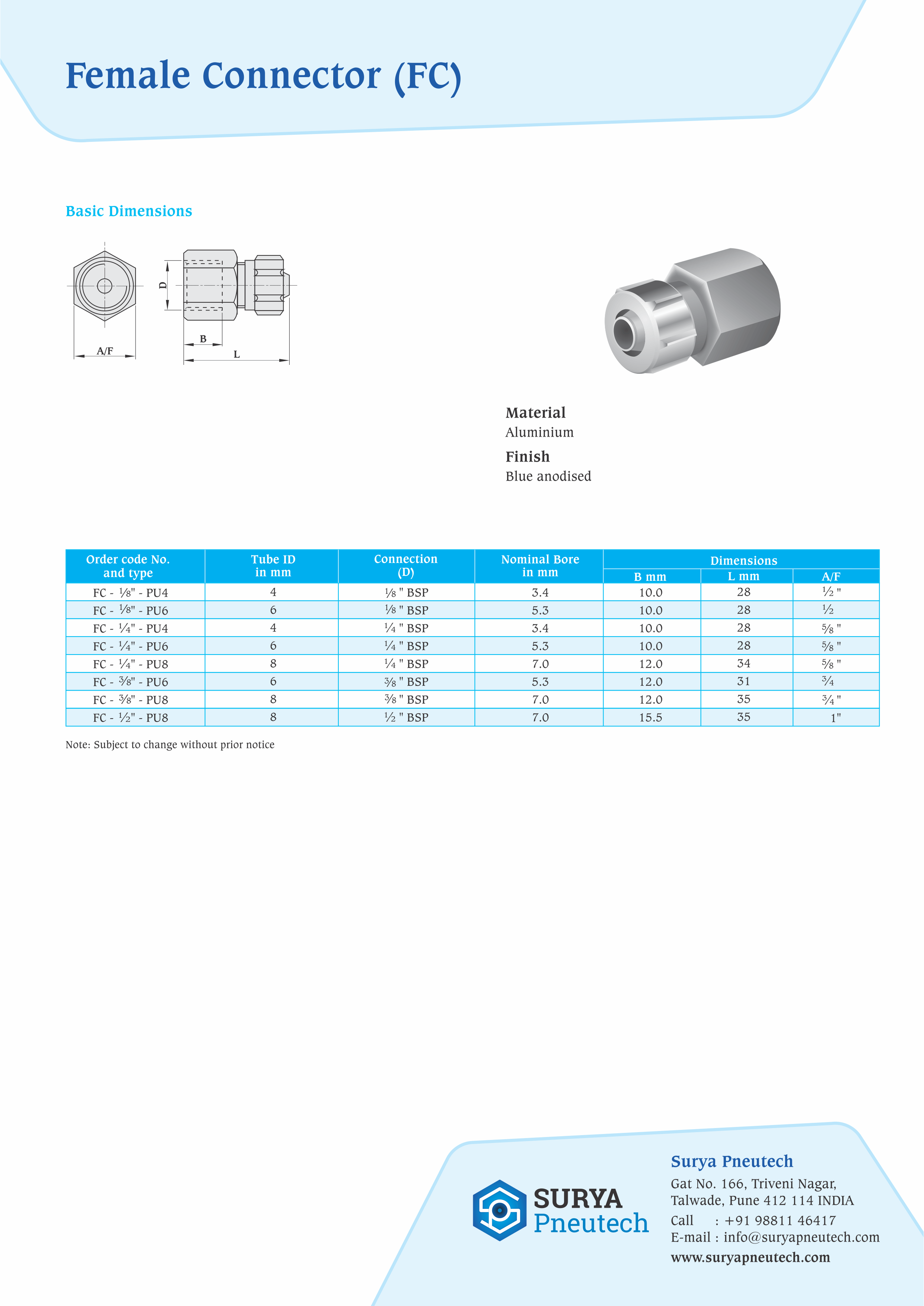 Female Connector manufacturer in India